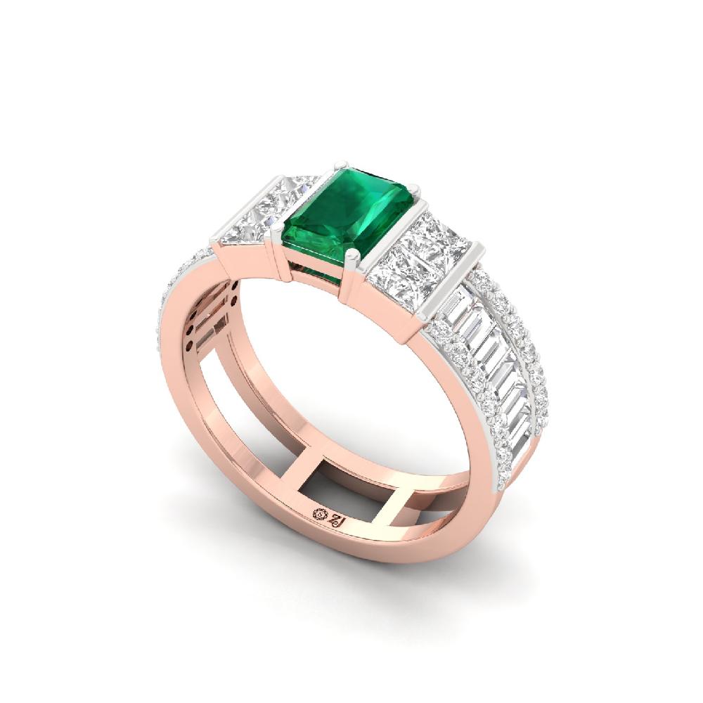 Radianta, Princess , Baguette & Round Cut Royal CVD lab grown Diamonds Band Ring 