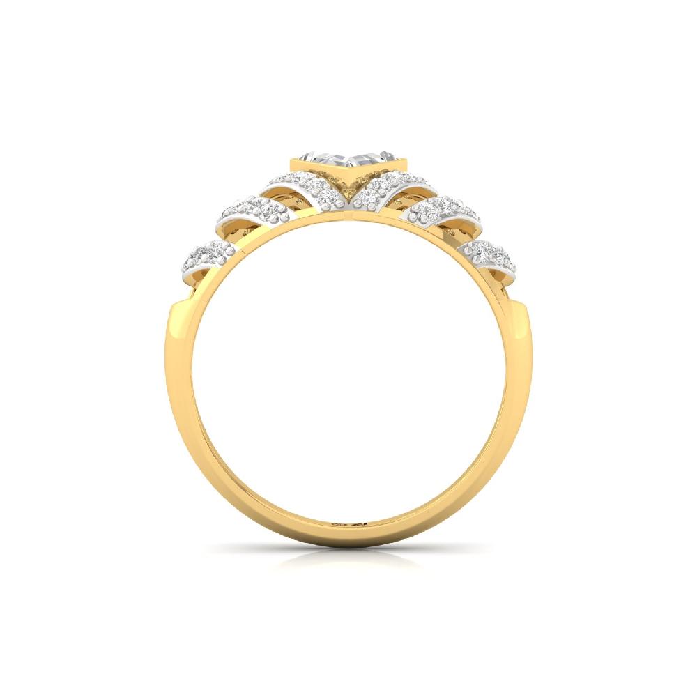 Royal Shield unique & princess Cut lab grown Diamonds Crown Ring
