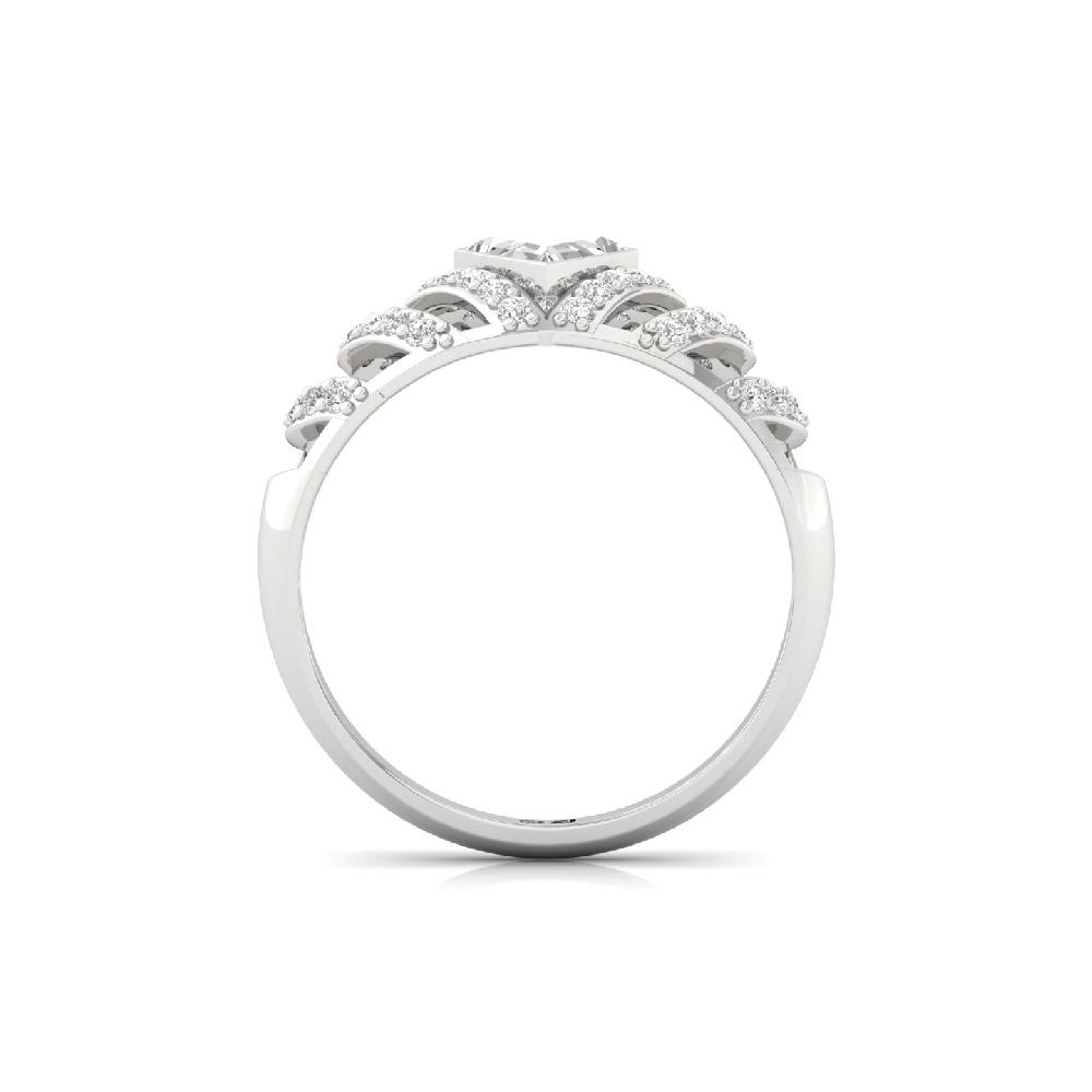 Royal Shield unique & princess Cut lab grown Diamonds Crown Ring