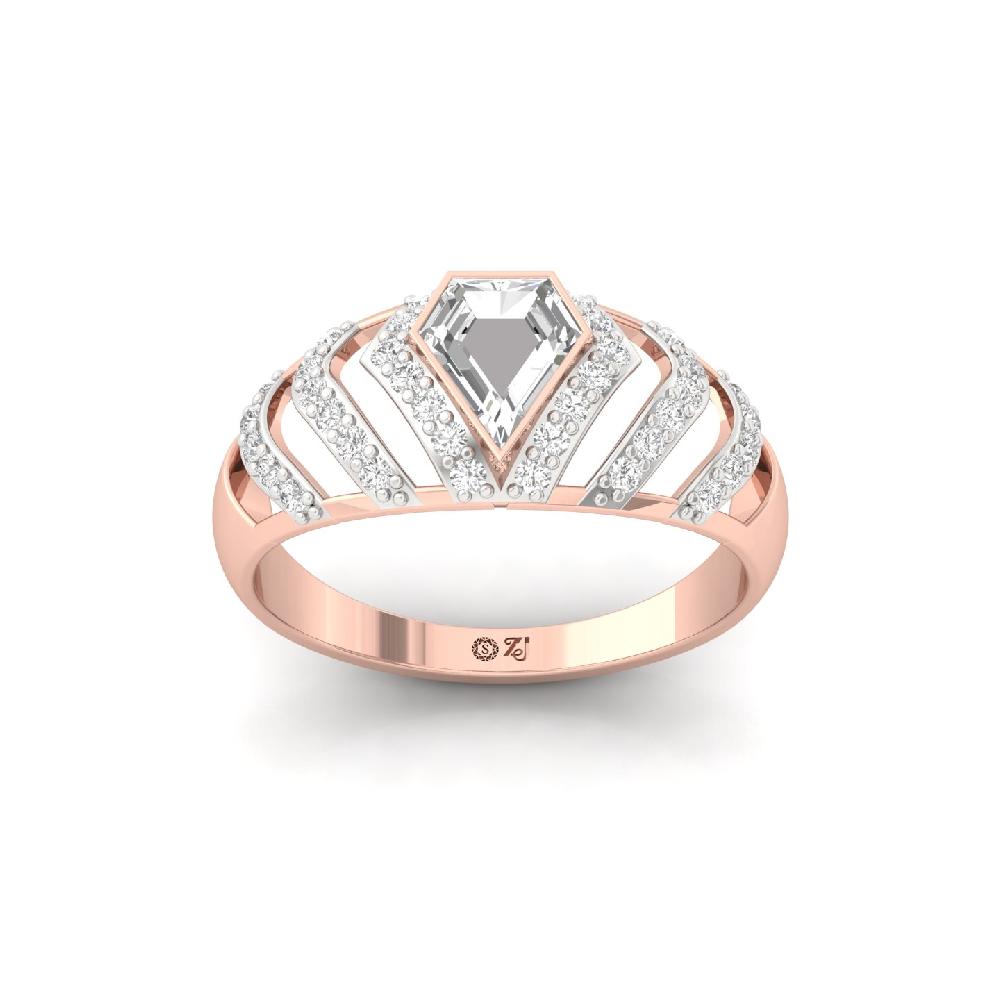 Royal Shield unique & princess Cut lab grown Diamonds Crown Ring