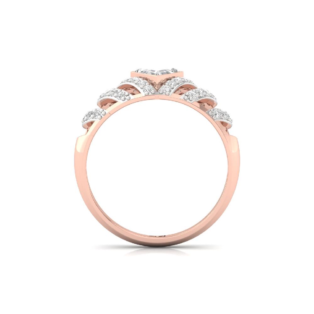 Royal Shield unique & princess Cut lab grown Diamonds Crown Ring