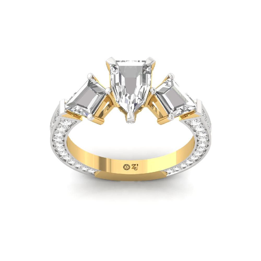 unique cut & round Cur & pear Cut cvd lab grwon diamonds Rings