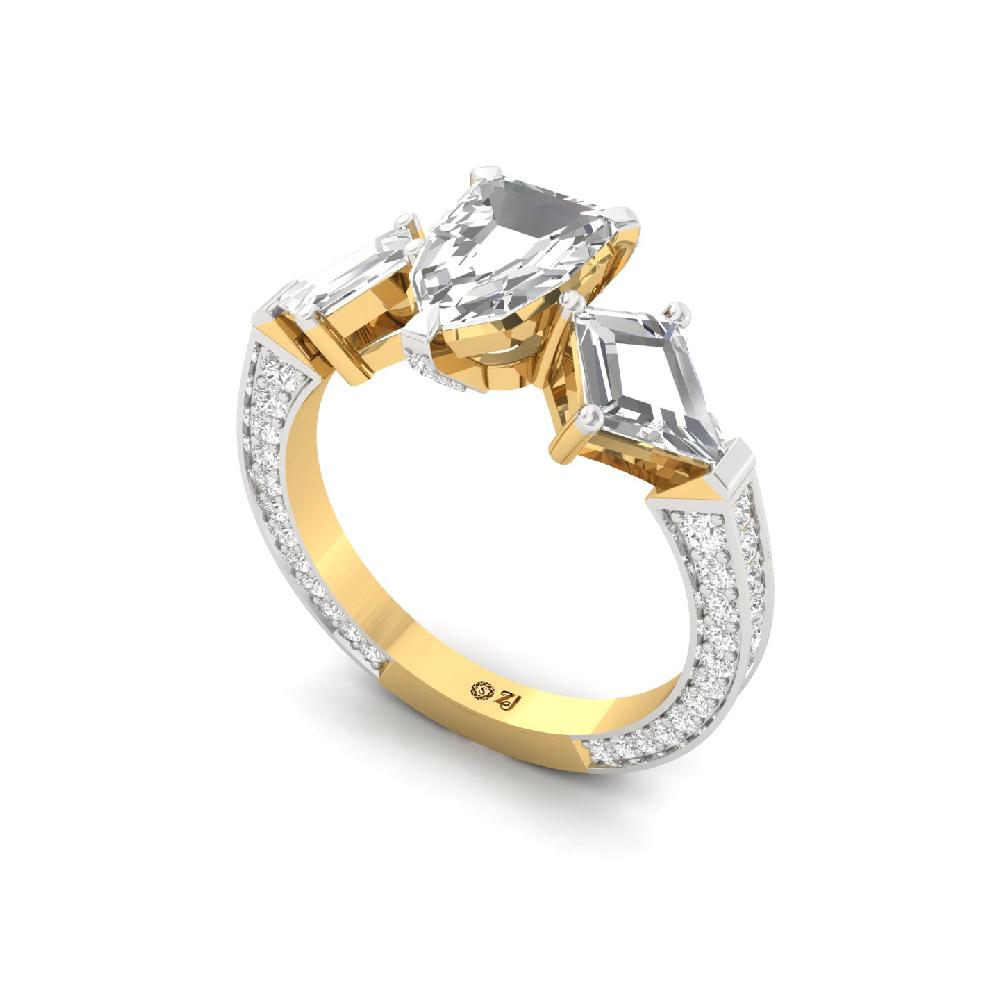 unique cut & round Cur & pear Cut cvd lab grwon diamonds Rings
