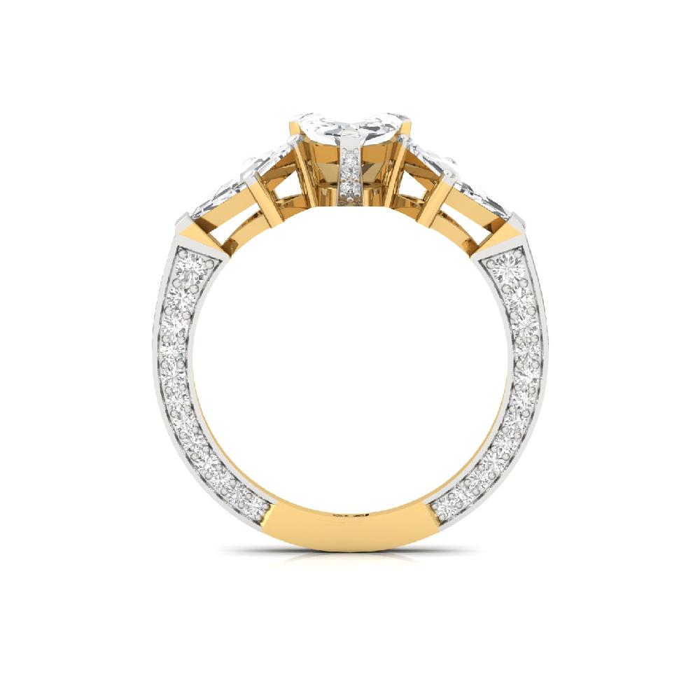 unique cut & round Cur & pear Cut cvd lab grwon diamonds Rings