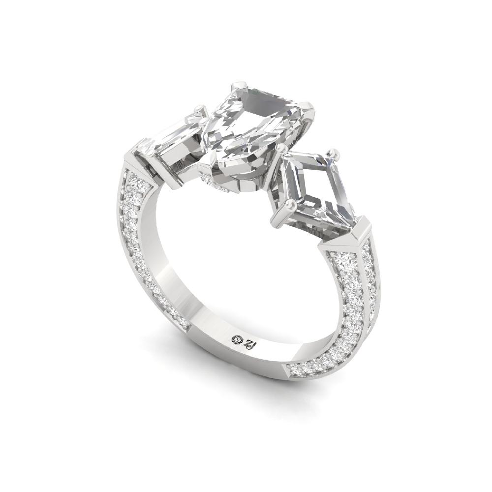 unique cut & round Cur & pear Cut cvd lab grwon diamonds Rings