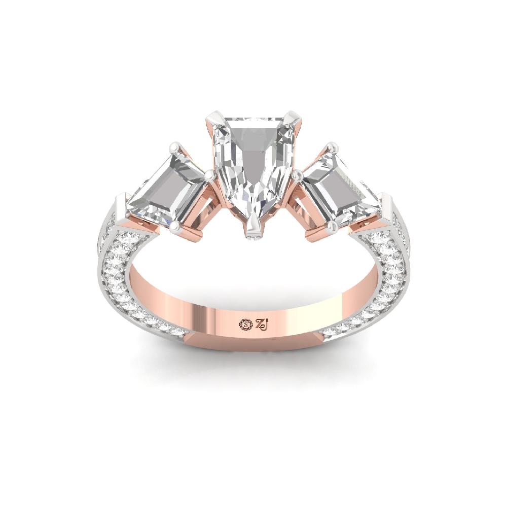 unique cut & round Cur & pear Cut cvd lab grwon diamonds Rings