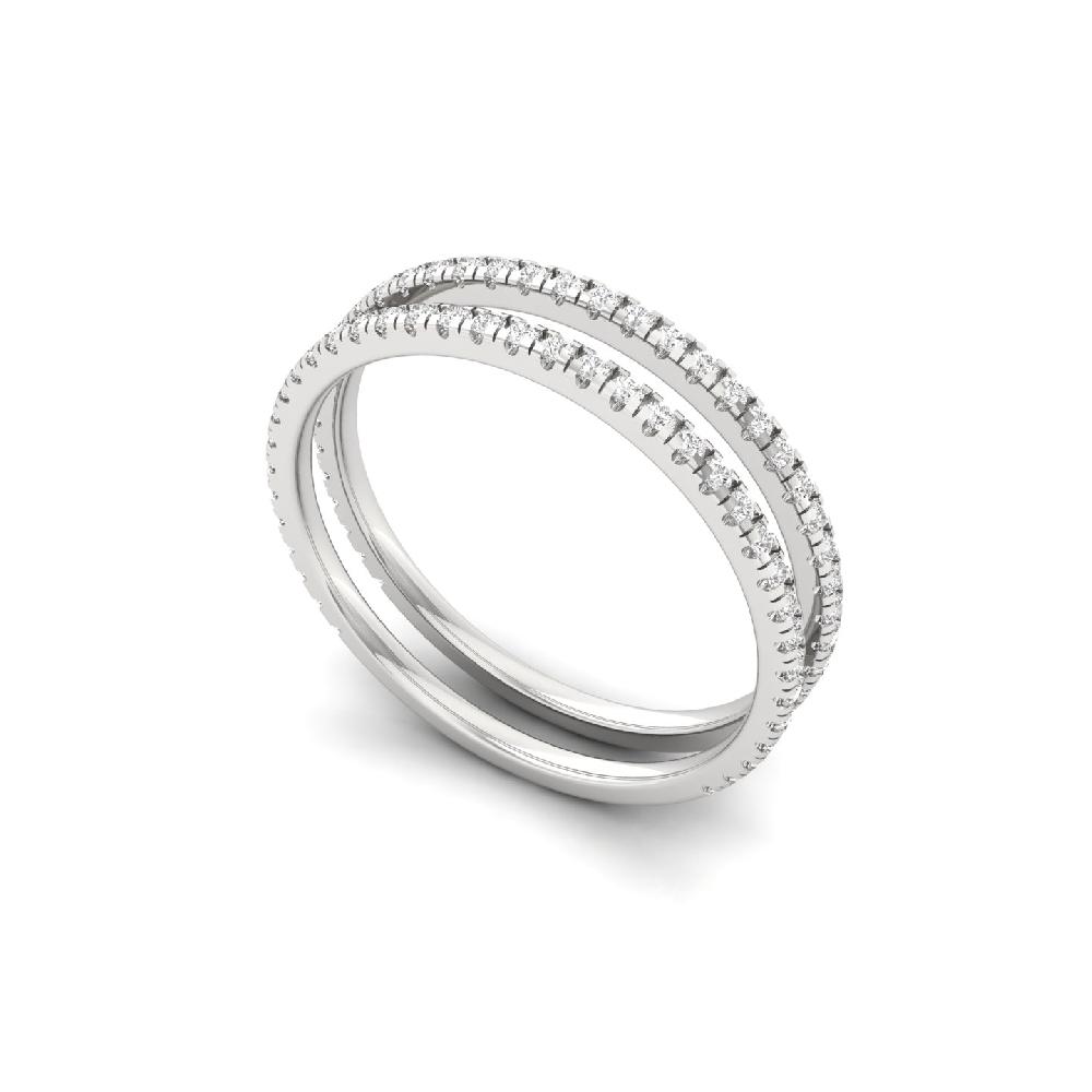 Double Band Emerald Cut Engagement Solitaire Ring 