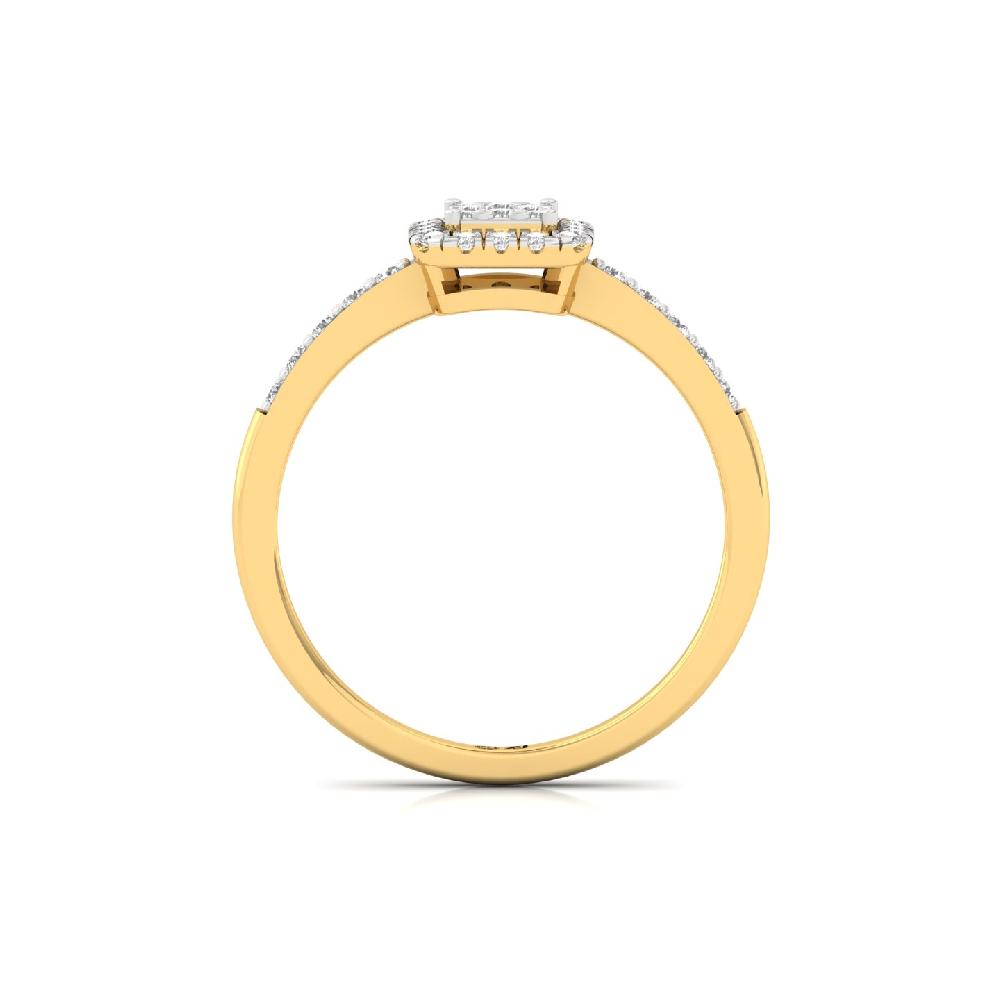 Petite Cluster round Cut Cvd lab grown Diamond Halo Ring 