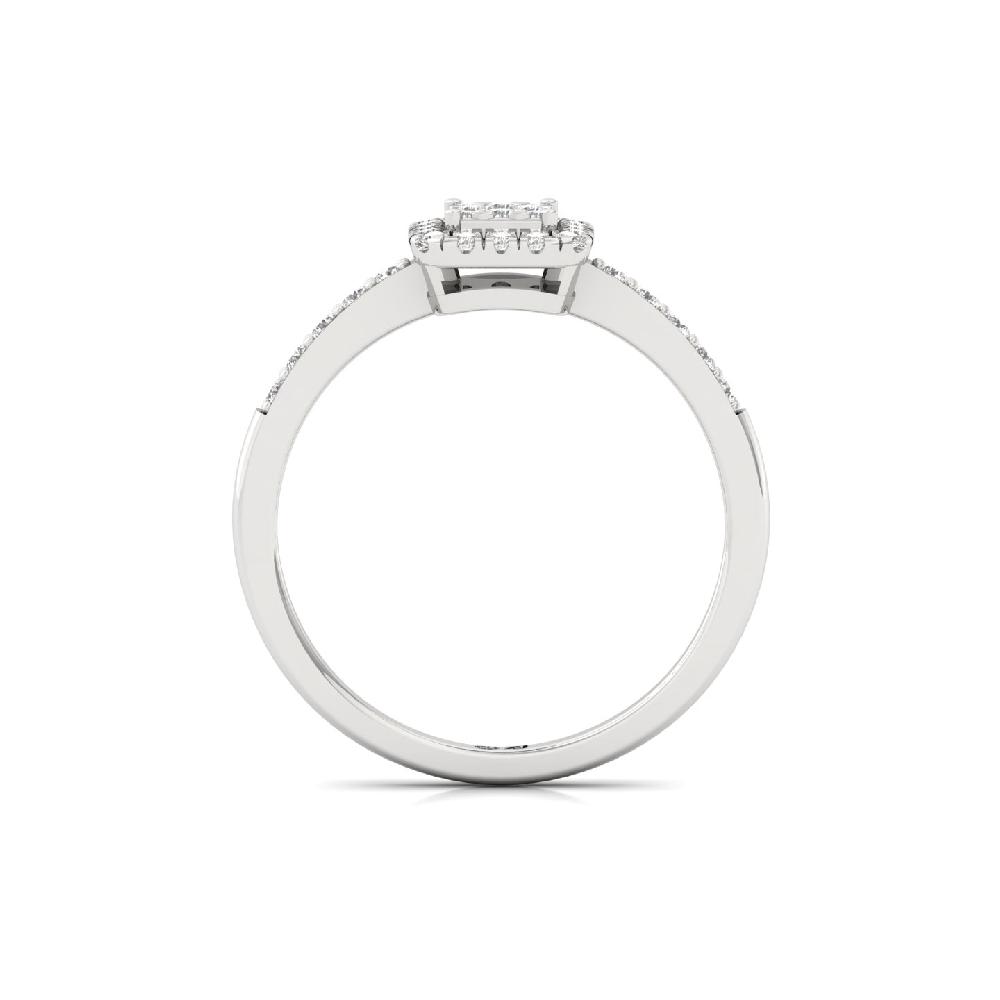 Petite Cluster round Cut Cvd lab grown Diamond Halo Ring 