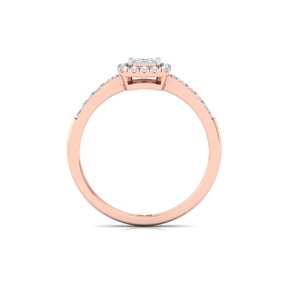 Petite Cluster round Cut Cvd lab grown Diamond Halo Ring 