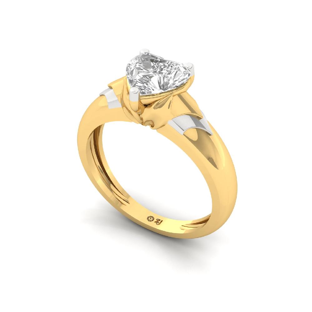 1.20Ct Heart Cut Solitaire cvd lab grown Diamond Ring 