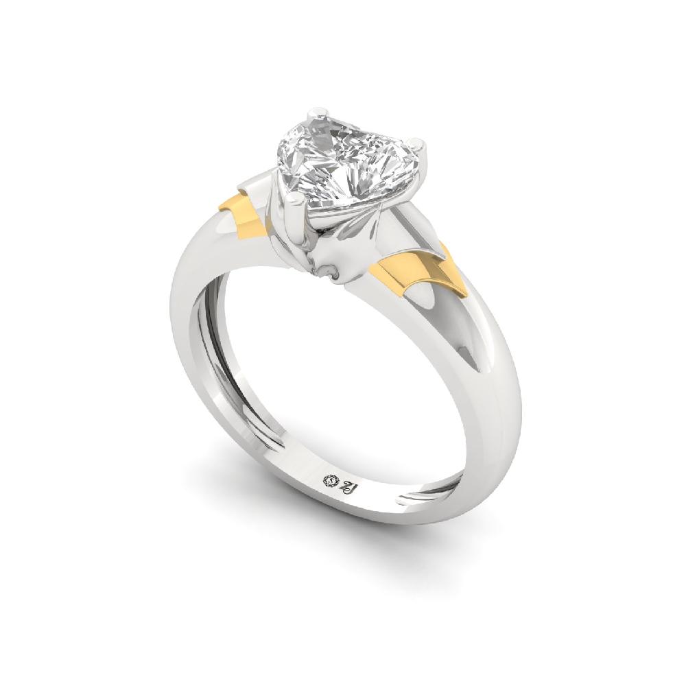 1.20Ct Heart Cut Solitaire cvd lab grown Diamond Ring 