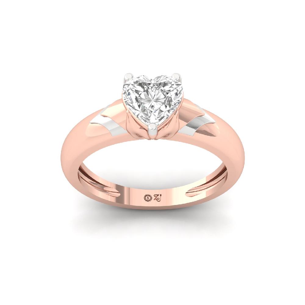 1.20Ct Heart Cut Solitaire cvd lab grown Diamond Ring 