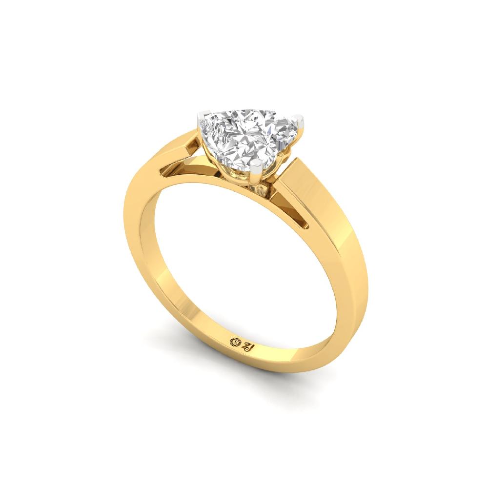1.09Ct Heart Cut Solitaire CVD lab grown Diamond Ring
