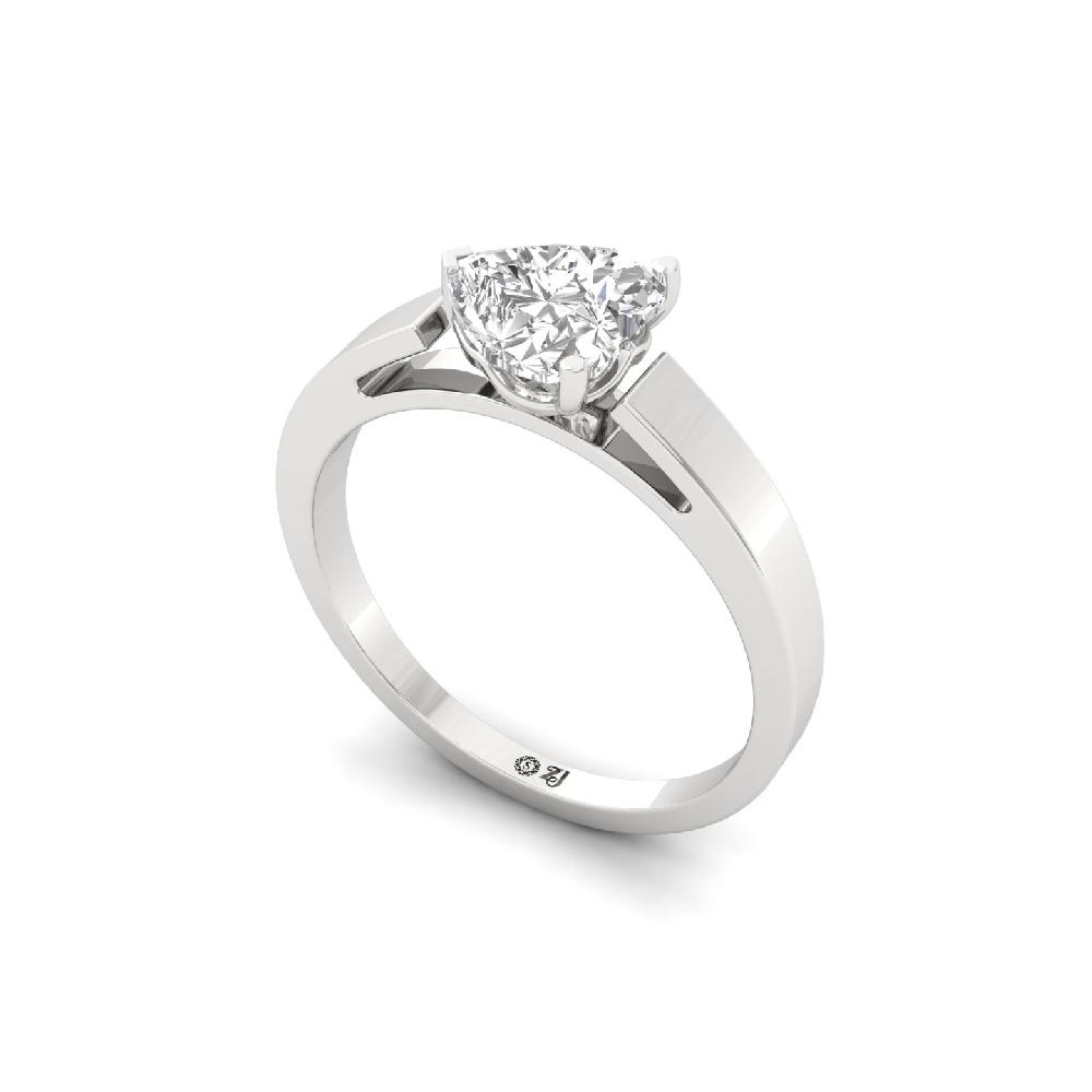 1.09Ct Heart Cut Solitaire CVD lab grown Diamond Ring
