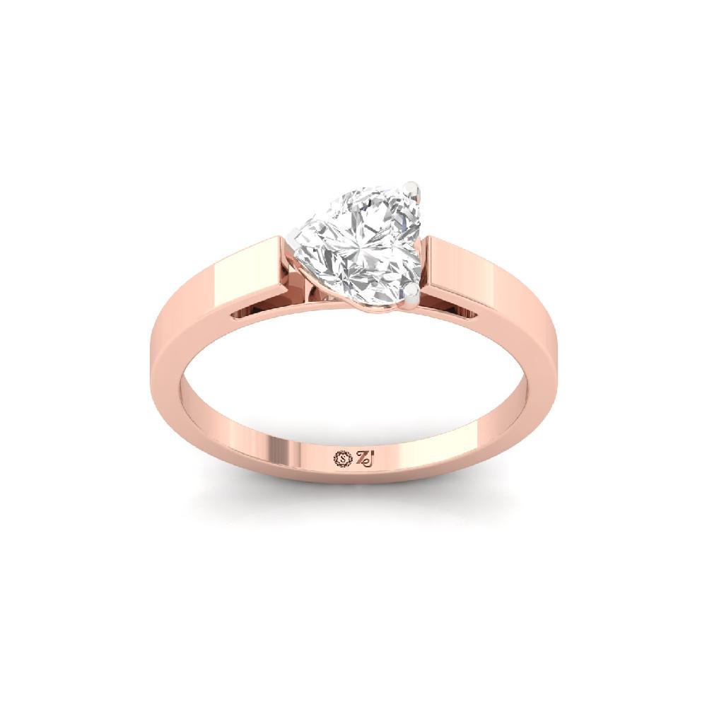 1.09Ct Heart Cut Solitaire CVD lab grown Diamond Ring