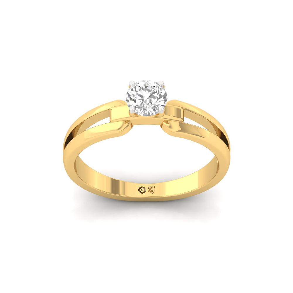 0.47ct round Cut Solitaire CVD lab grown Diamond Ring Split Band