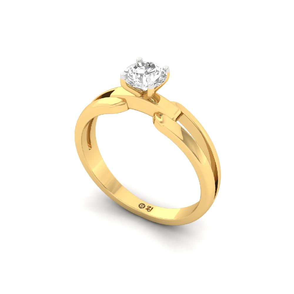 0.47ct round Cut Solitaire CVD lab grown Diamond Ring Split Band