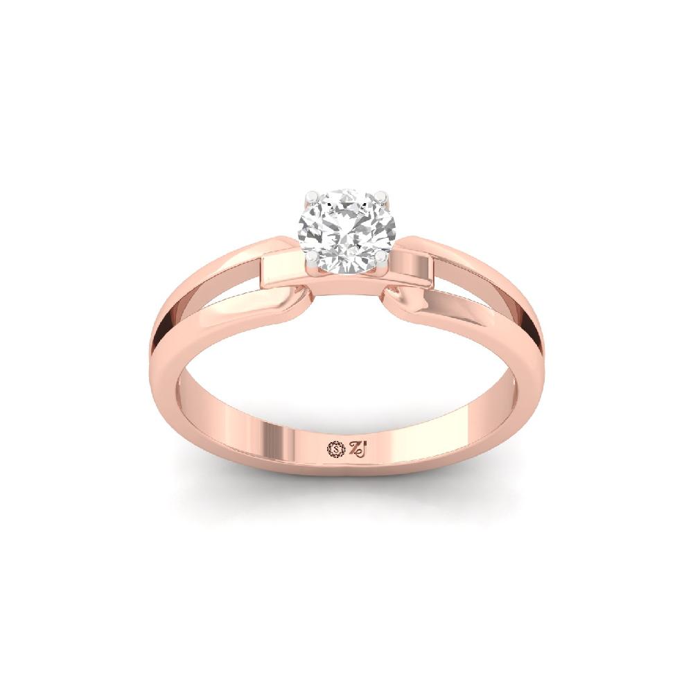 0.47ct round Cut Solitaire CVD lab grown Diamond Ring Split Band