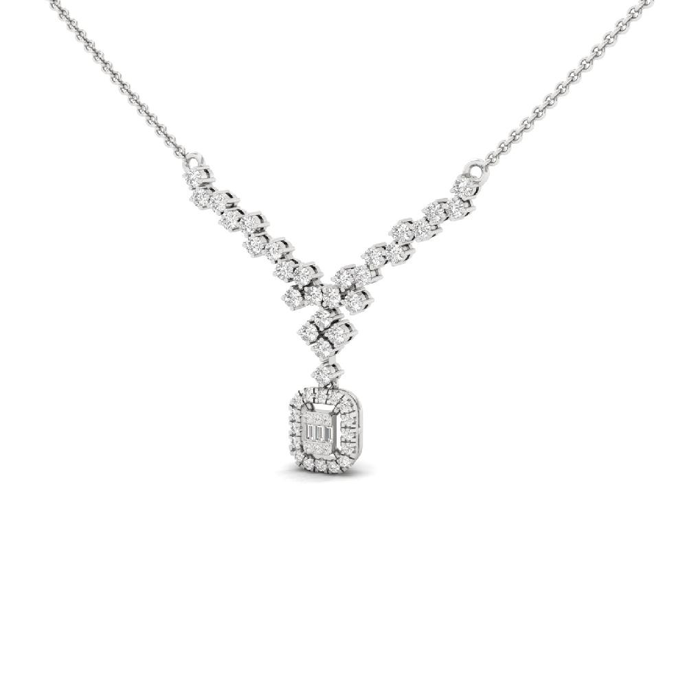 Vintage Cluster Pendant with Baguette & Round Cvd lab grown Diamonds 