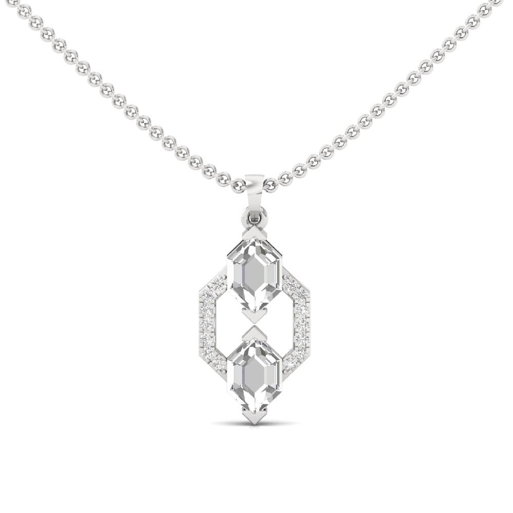 Fancy & round Cut CVD Lab Grown Diamond Pendant