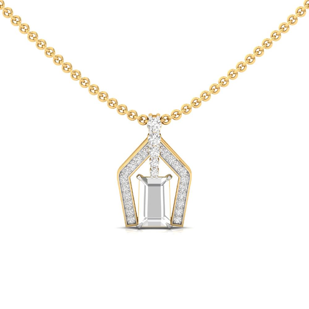 fancy Cut & Round Cut lab grown Diamond Pendant