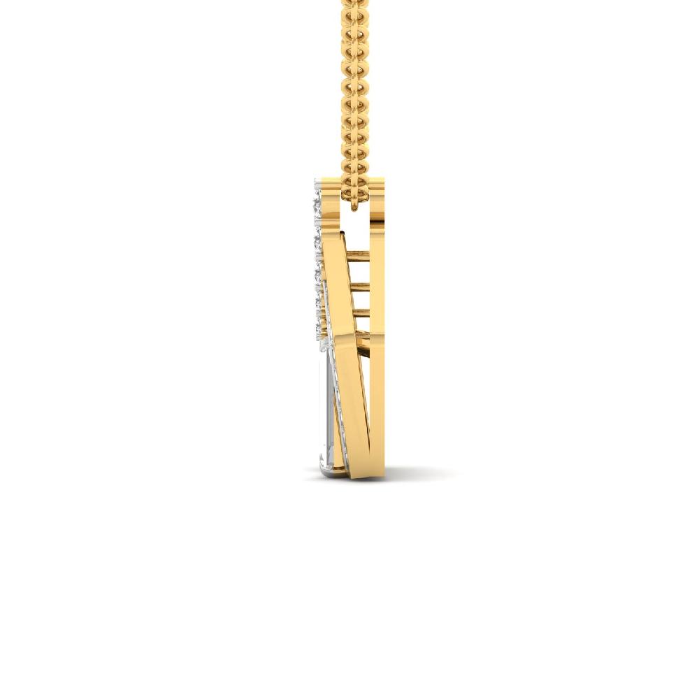 fancy Cut & Round Cut lab grown Diamond Pendant