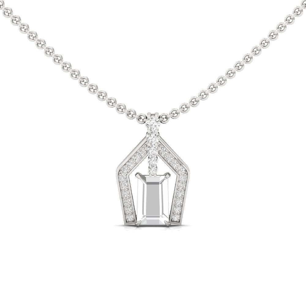 fancy Cut & Round Cut lab grown Diamond Pendant