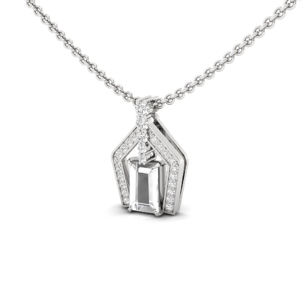 fancy Cut & Round Cut lab grown Diamond Pendant