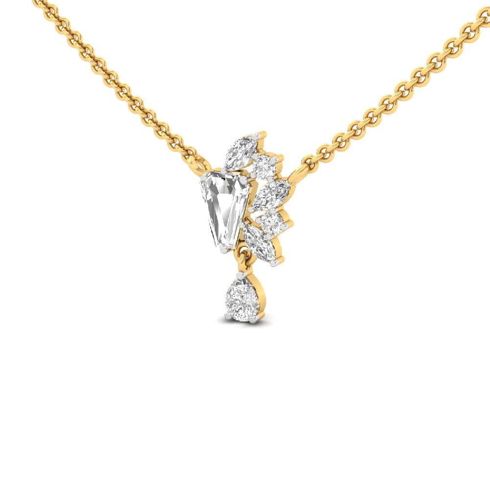 Modern Pendant with Fancy, pear & Marquise & Pear Diamonds