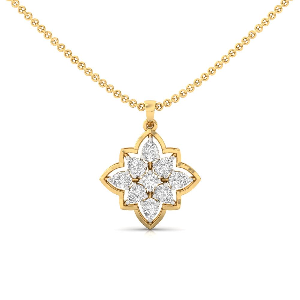 Floral Star Pendant with Lab Grown Diamond