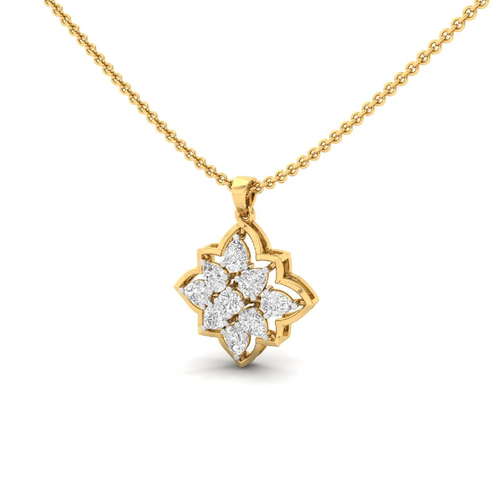 Floral Star Pendant with Lab Grown Diamond