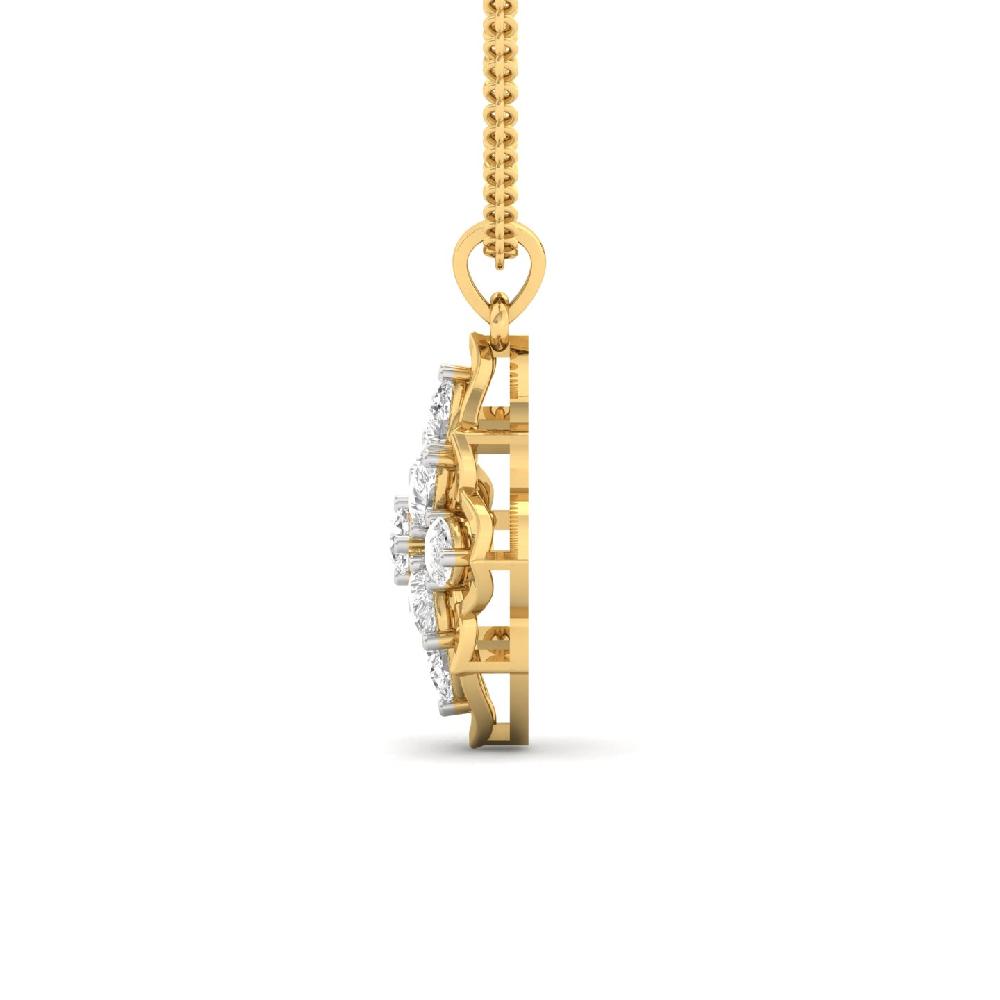 Floral Star Pendant with Lab Grown Diamond