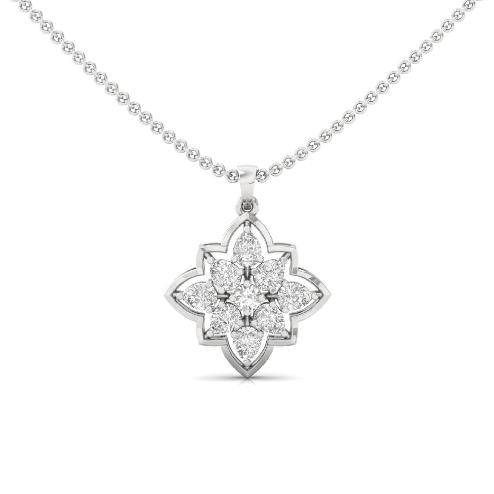 Floral Star Pendant with Lab Grown Diamond