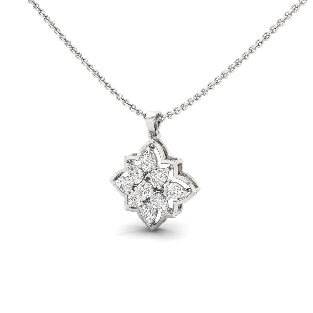 Floral Star Pendant with Lab Grown Diamond