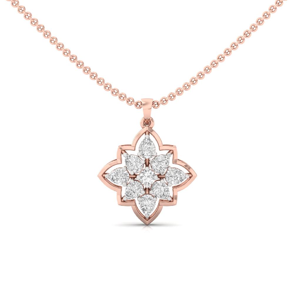 Floral Star Pendant with Lab Grown Diamond