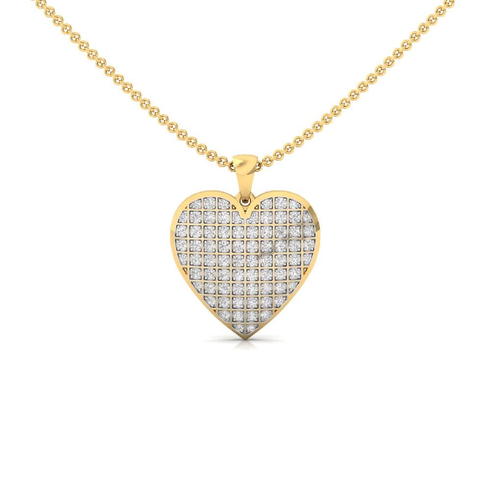 0.66ct Heart Grid Pendant with CVD Diamonds in Silver or Gold