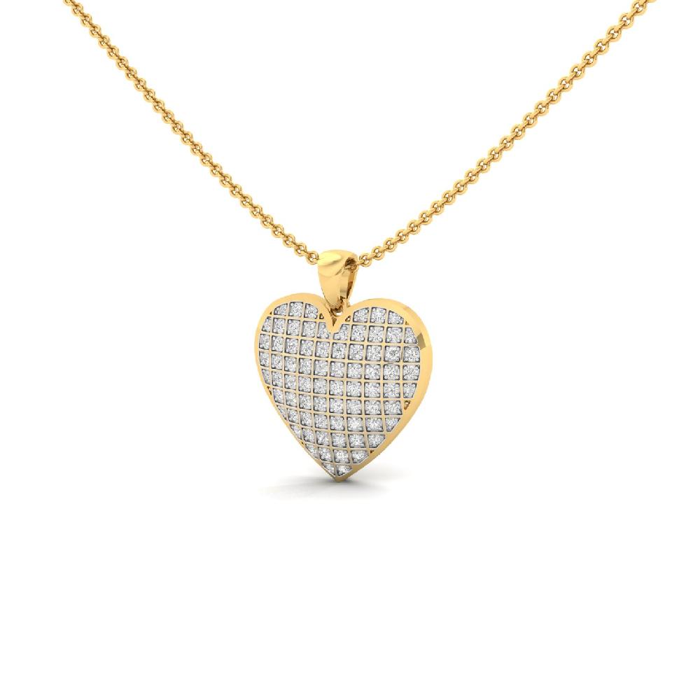 0.66ct Heart Grid Pendant with CVD Diamonds in Silver or Gold
