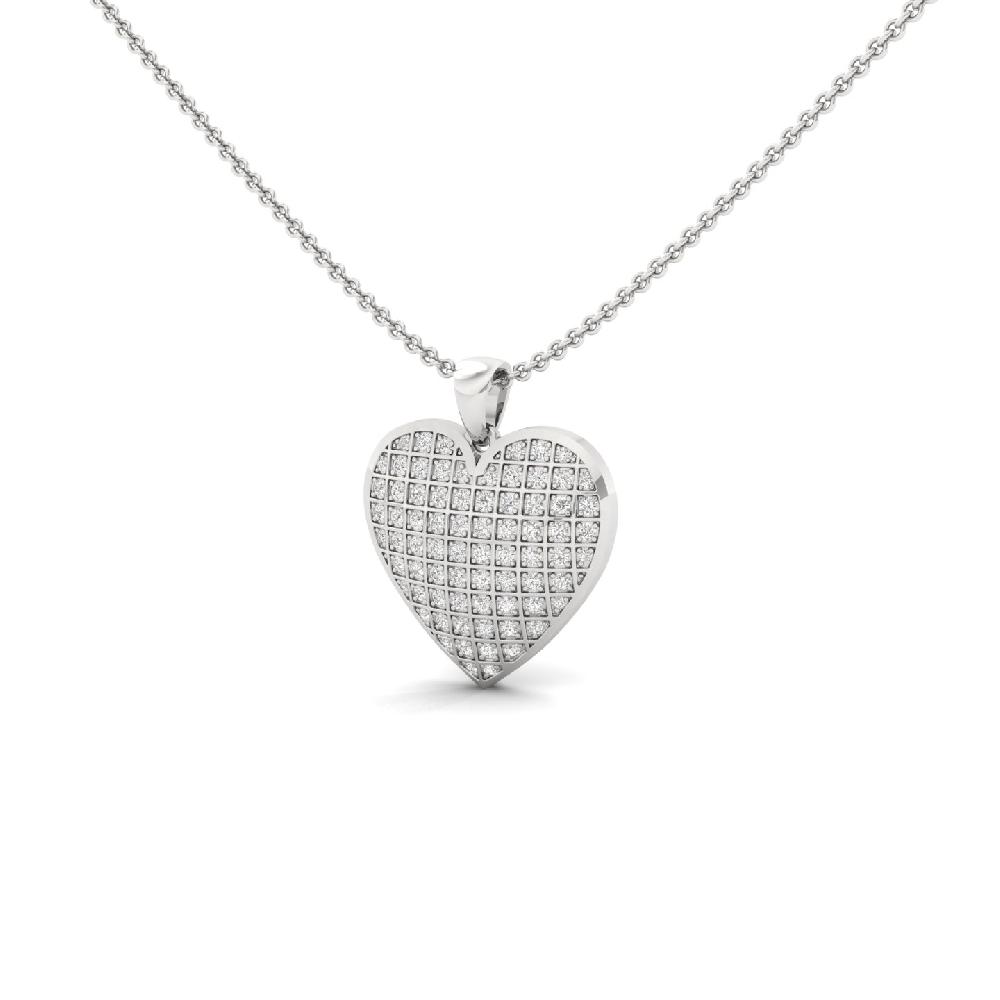 0.66ct Heart Grid Pendant with CVD Diamonds in Silver or Gold