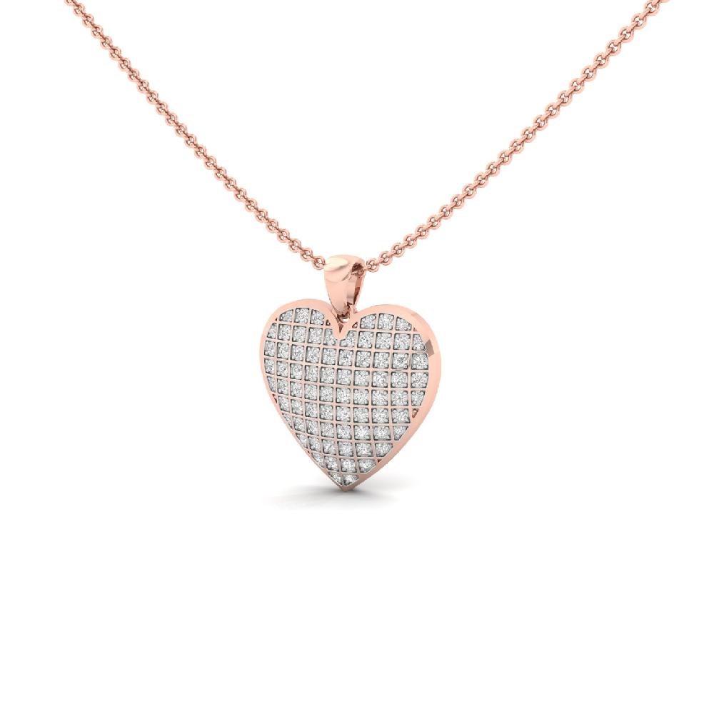 0.66ct Heart Grid Pendant with CVD Diamonds in Silver or Gold