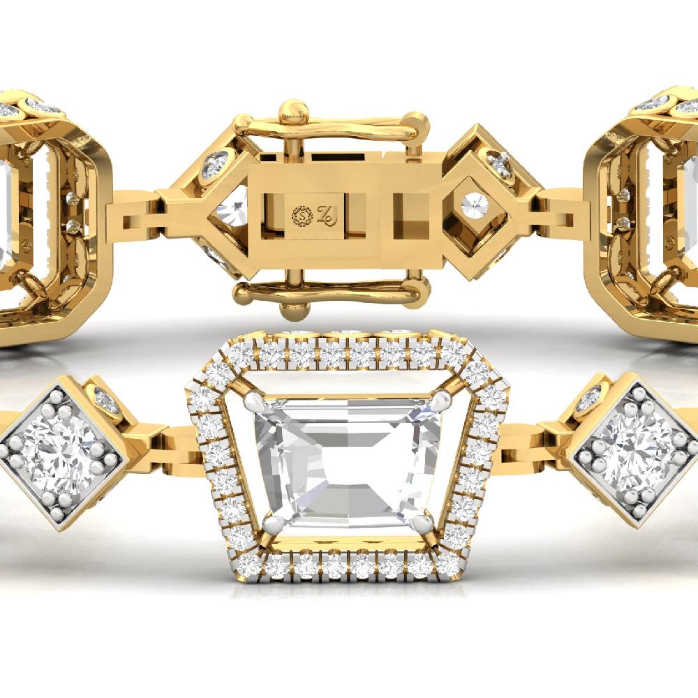 fancy Cut & round Cut CVD-Lab grown Diamond Bracelets