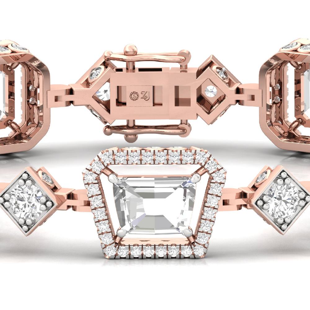fancy Cut & round Cut CVD-Lab grown Diamond Bracelets