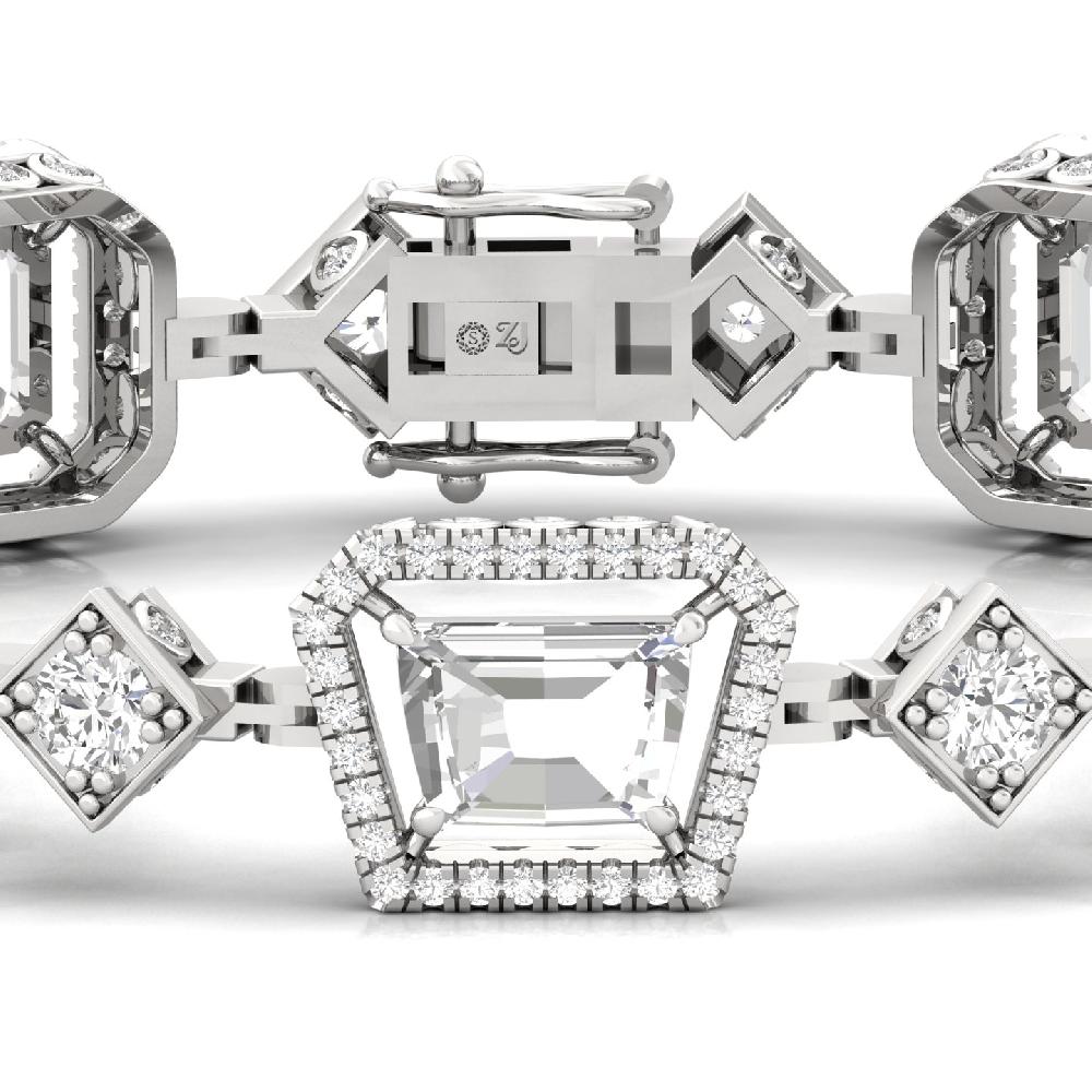 fancy Cut & round Cut CVD-Lab grown Diamond Bracelets