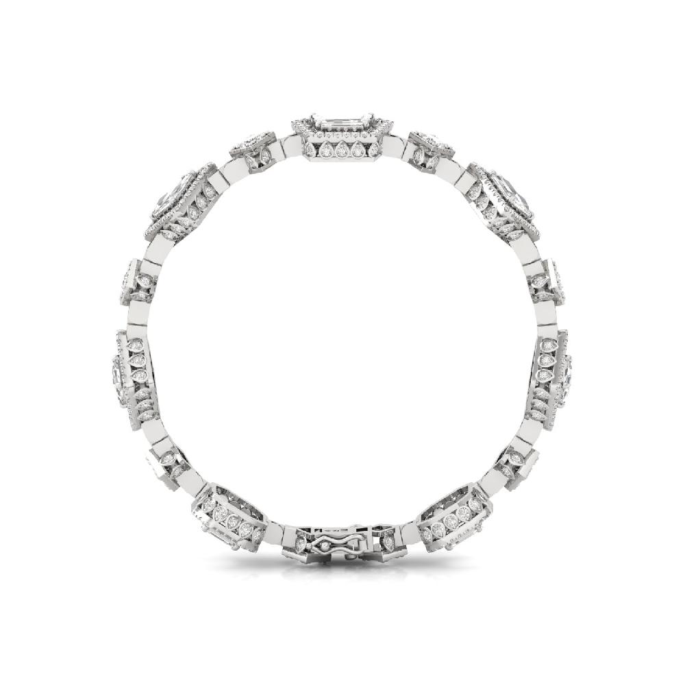 fancy Cut & round Cut CVD-Lab grown Diamond Bracelets