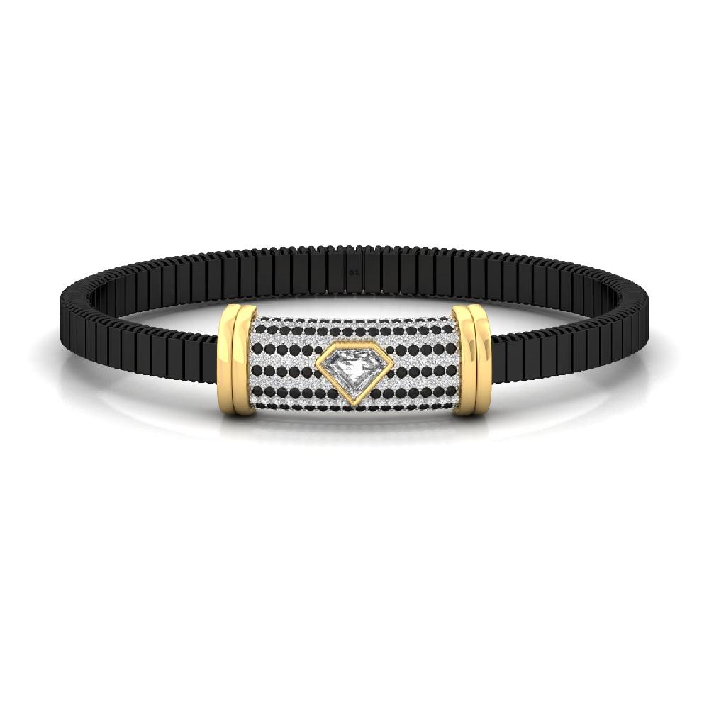 unique & Round Cut Cvd Lab Grown white & black Diamond Bracelet