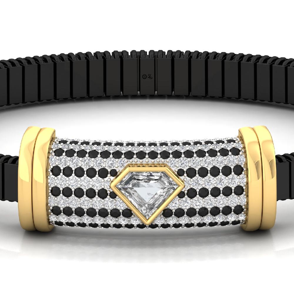 unique & Round Cut Cvd Lab Grown white & black Diamond Bracelet