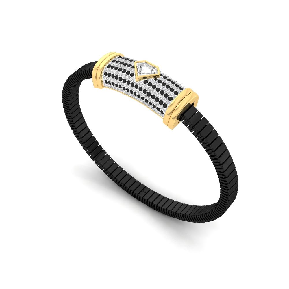 unique & Round Cut Cvd Lab Grown white & black Diamond Bracelet
