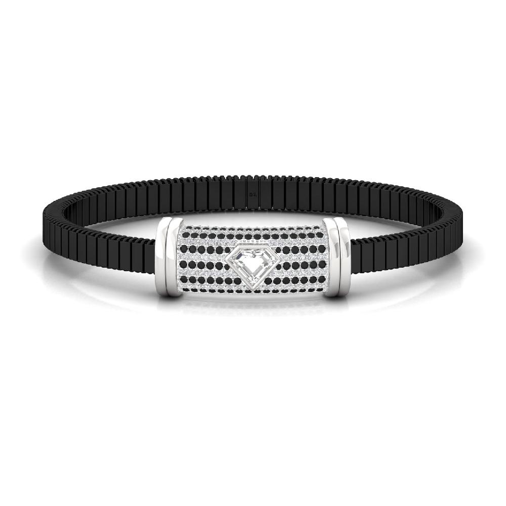 unique & Round Cut Cvd Lab Grown white & black Diamond Bracelet