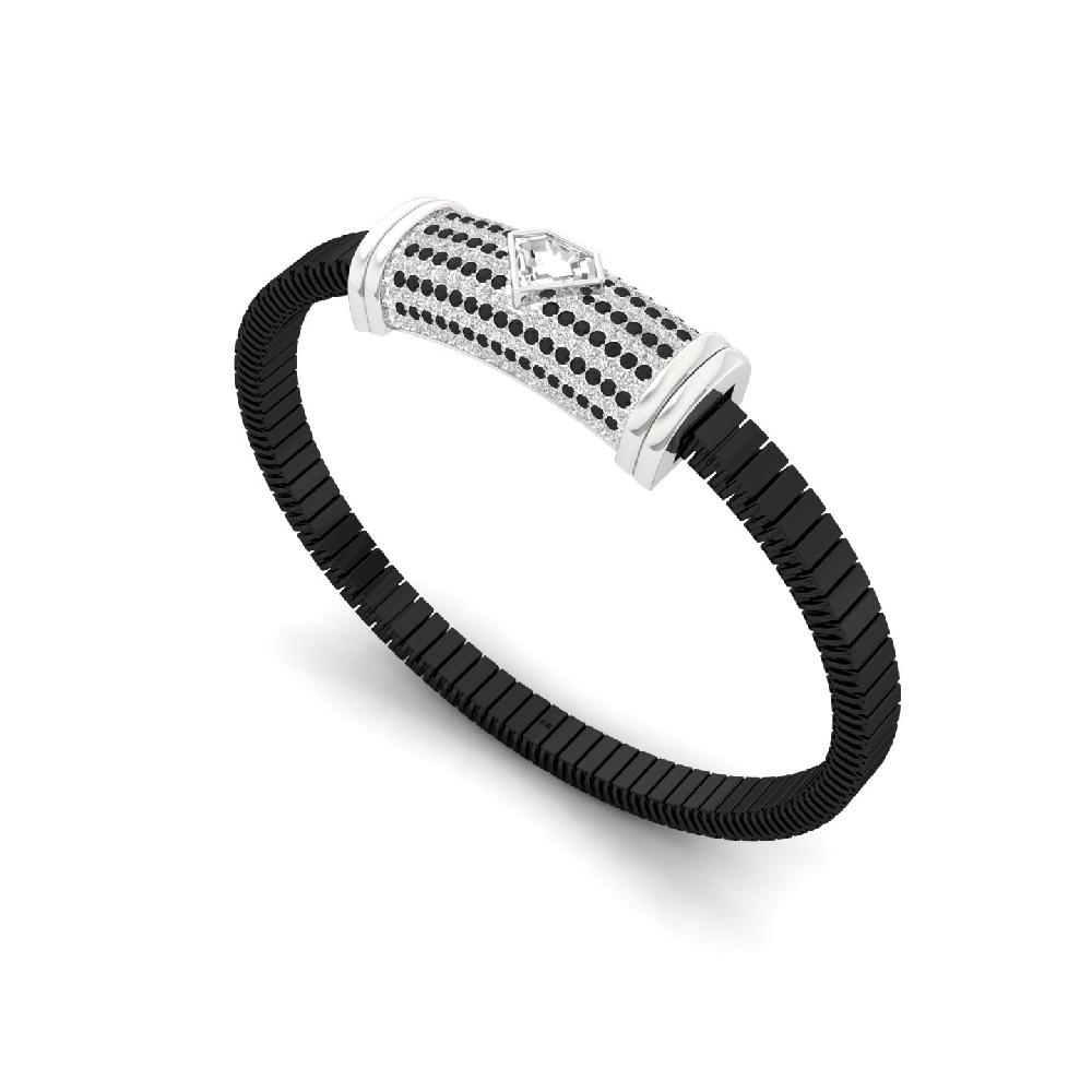 unique & Round Cut Cvd Lab Grown white & black Diamond Bracelet