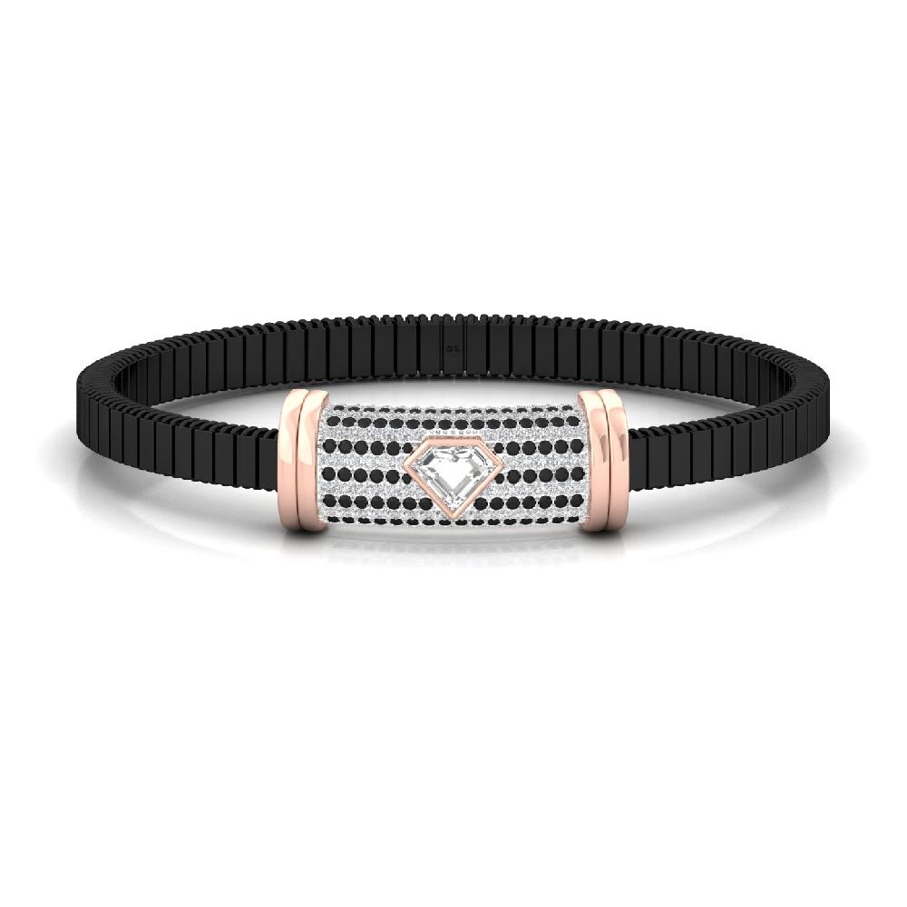 unique & Round Cut Cvd Lab Grown white & black Diamond Bracelet
